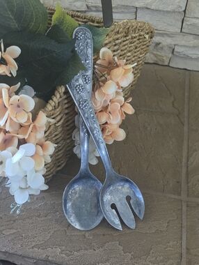 Lenox Silver Floral-Handle Salad Servers
